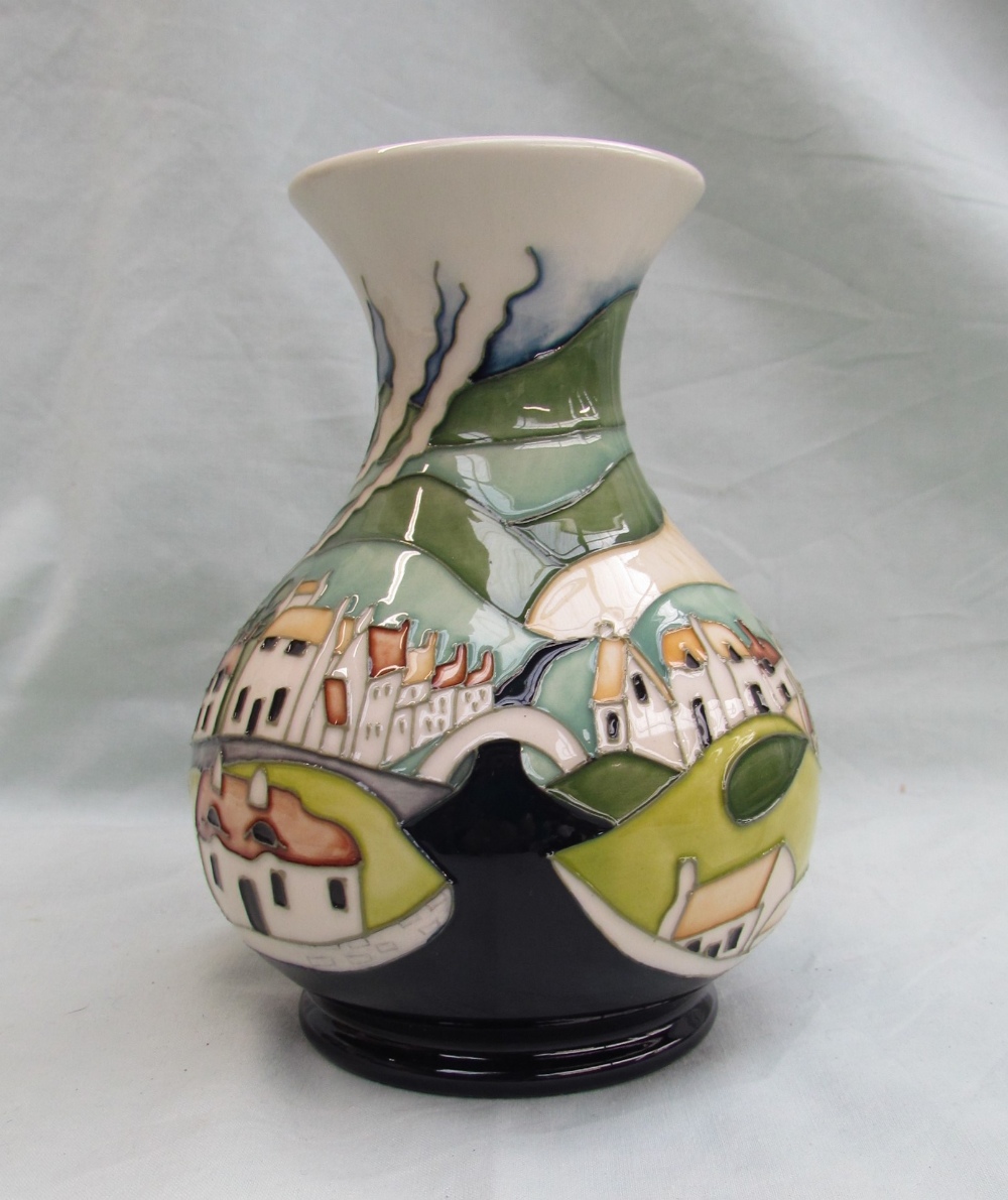 A Moorcroft pottery vase with a flared neck and baluster body decorated in the Sneem pattern, - Image 2 of 7