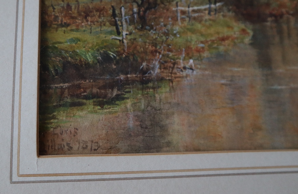 William Henry Millais River Scene Watercolour Signed and dated 1879 36 x 67. - Image 4 of 4