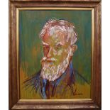 Andrew Vicari Head and shoulders portrait of George Bernard Shaw Oil on canvas Signed 100 x 80cm