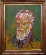 Andrew Vicari Head and shoulders portrait of George Bernard Shaw Oil on canvas Signed 100 x 80cm