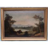 Wilson Classical landscape scene Oil on board Signed and dated 1844 45 x 67.