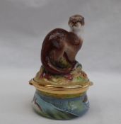 A Moorcroft and Bronte enamels bonbonierre, the hinged lid with an otter and fish,