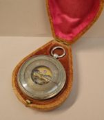 A Veranderlich pocket barometer, the dial inscribed Otto Schleiffelder Optr Stadt Am Graben 22 Wein,