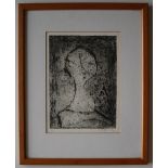 Minne Fry Portrait image Limited edition Collograph, No.1/20 Signed in pencil to the margin 25.