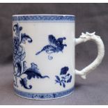 A 19th century Chinese blue and white porcelain tankard,