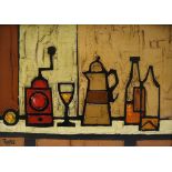 Colin Ruffell (B 1939) A still life of a coffee grinder,