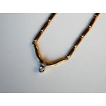 An 18ct yellow gold necklace, with rectangular links,