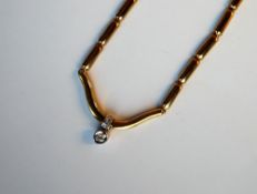 An 18ct yellow gold necklace, with rectangular links,
