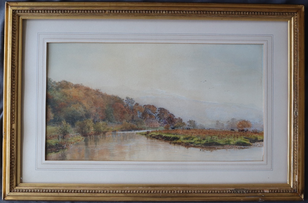 William Henry Millais River Scene Watercolour Signed and dated 1879 36 x 67. - Image 3 of 4