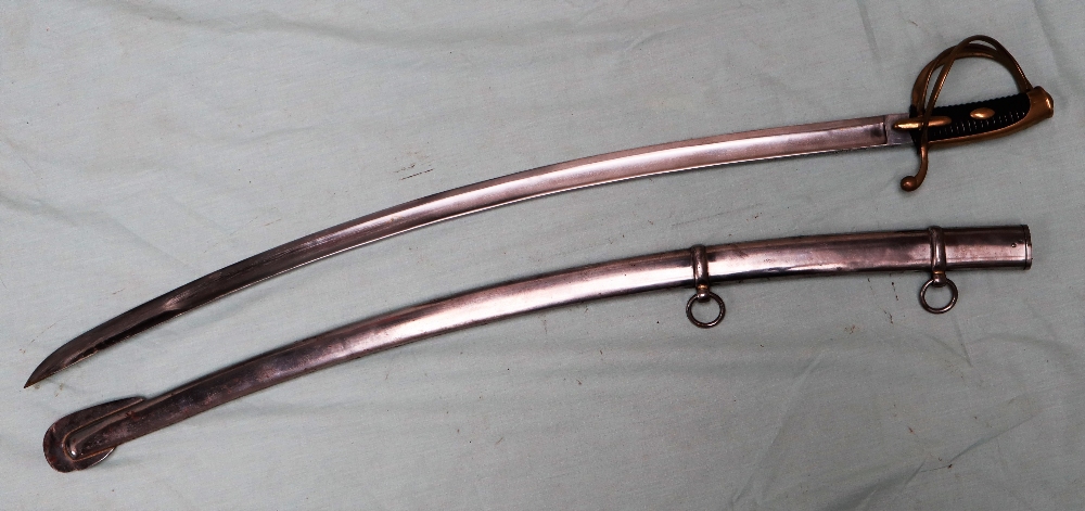 A copy of a French Napoleonic saber, "Sabre Cavalerie Légère M AN XI", the top of the 85. - Image 3 of 10