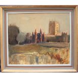 Will Roberts St. David's Cathedral Initialled, inscribed and dated 1983 verso Oil on canvas 49.