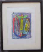 Ruth Jen Abstract Watercolour Signed verso 27.5 x 20.