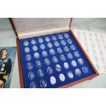 A set of forty two Danbury Mint crystal cameos depicting the Monarchs from William I to Elizabeth