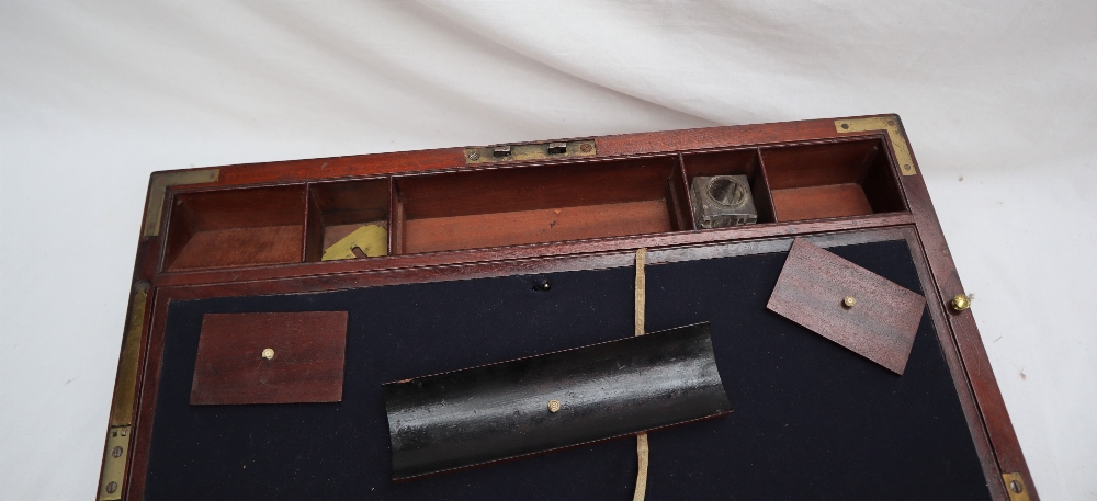 A 19th century mahogany writing slope, with a baize interior, - Image 4 of 6