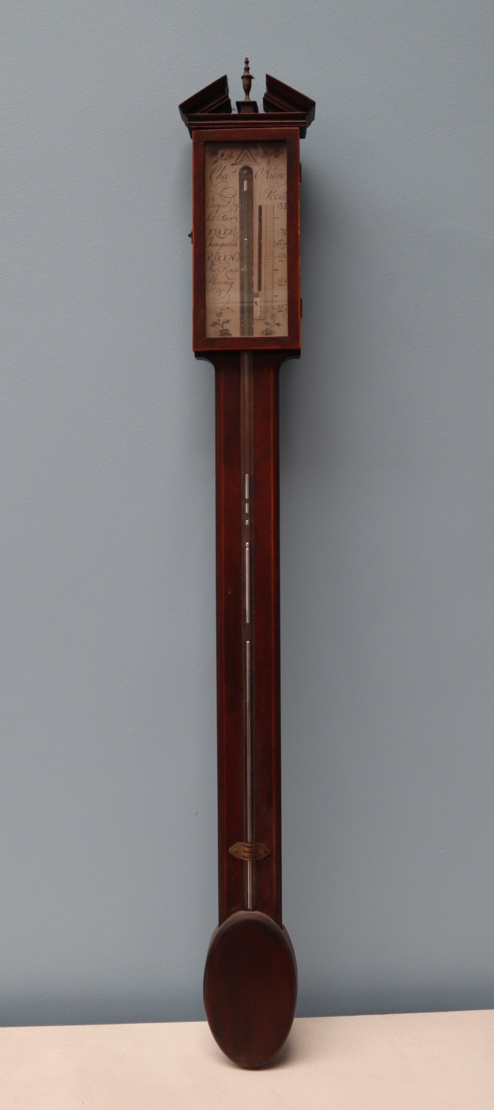 A George III mahogany stick barometer,