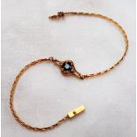A 9ct yellow gold sapphire and diamond set bracelet,