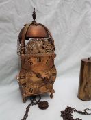 A 17th Century style brass lantern clock,