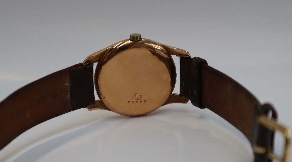 A Gentleman's 18ct yellow gold Aero Watch, the gilt dial with Arabic numerals, - Image 4 of 4