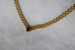 A 9ct yellow gold necklace, with heart shaped links, approximately 6.