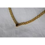 A 9ct yellow gold necklace, with heart shaped links, approximately 6.