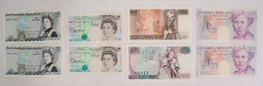 A collection of Bank of England bank notes, George Malcolm Gill,