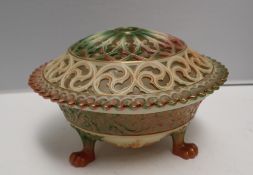 A Royal Worcester pot pourri bowl and cover, with a pierced top,