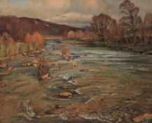 Donald H Floyd "Early spring on the Usk,