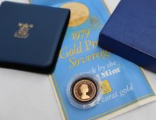 An Elizabeth II gold proof sovereign, dated 1979,