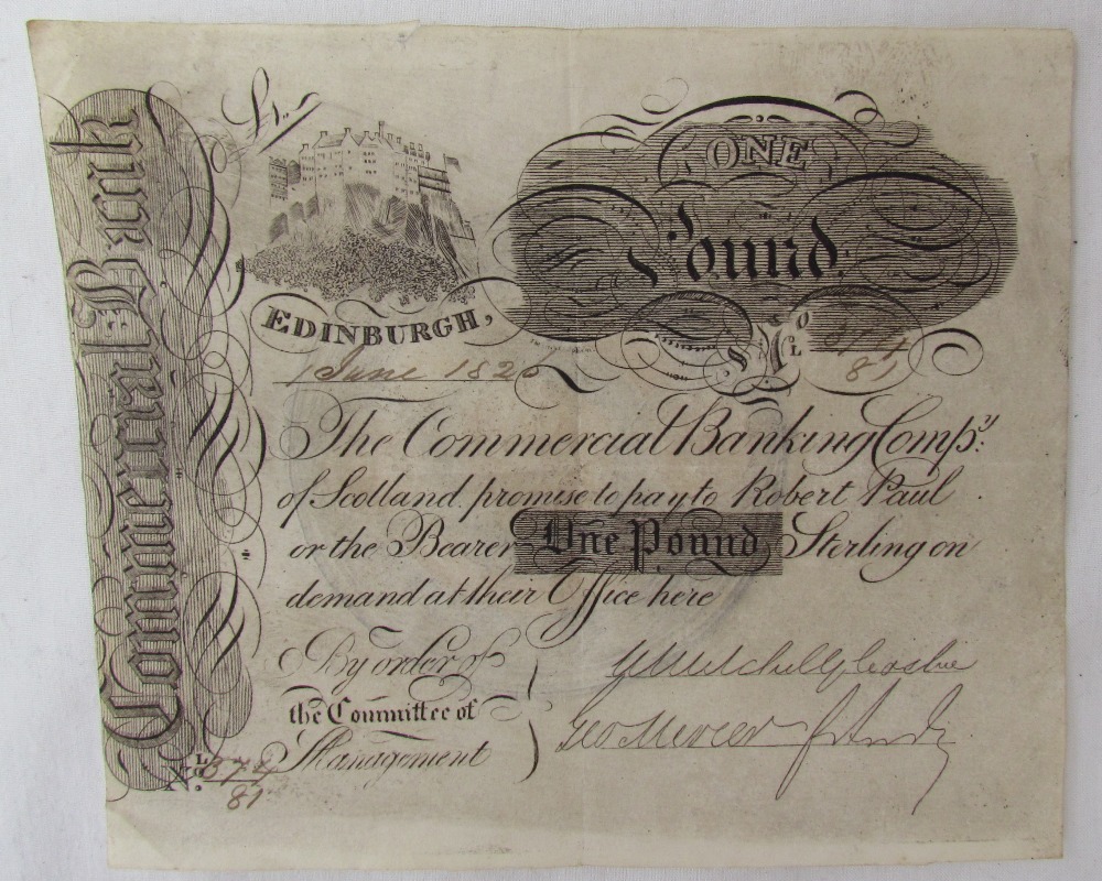 The Forgery Note A copy / forgery of An early 19th century white One Pound Note ...
