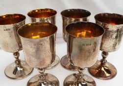 A set of six Elizabeth II Irish silver goblets,