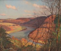 Donald H Floyd A river meandering through a valley Oil on canvas Signed 62 x 75cm ***Artists