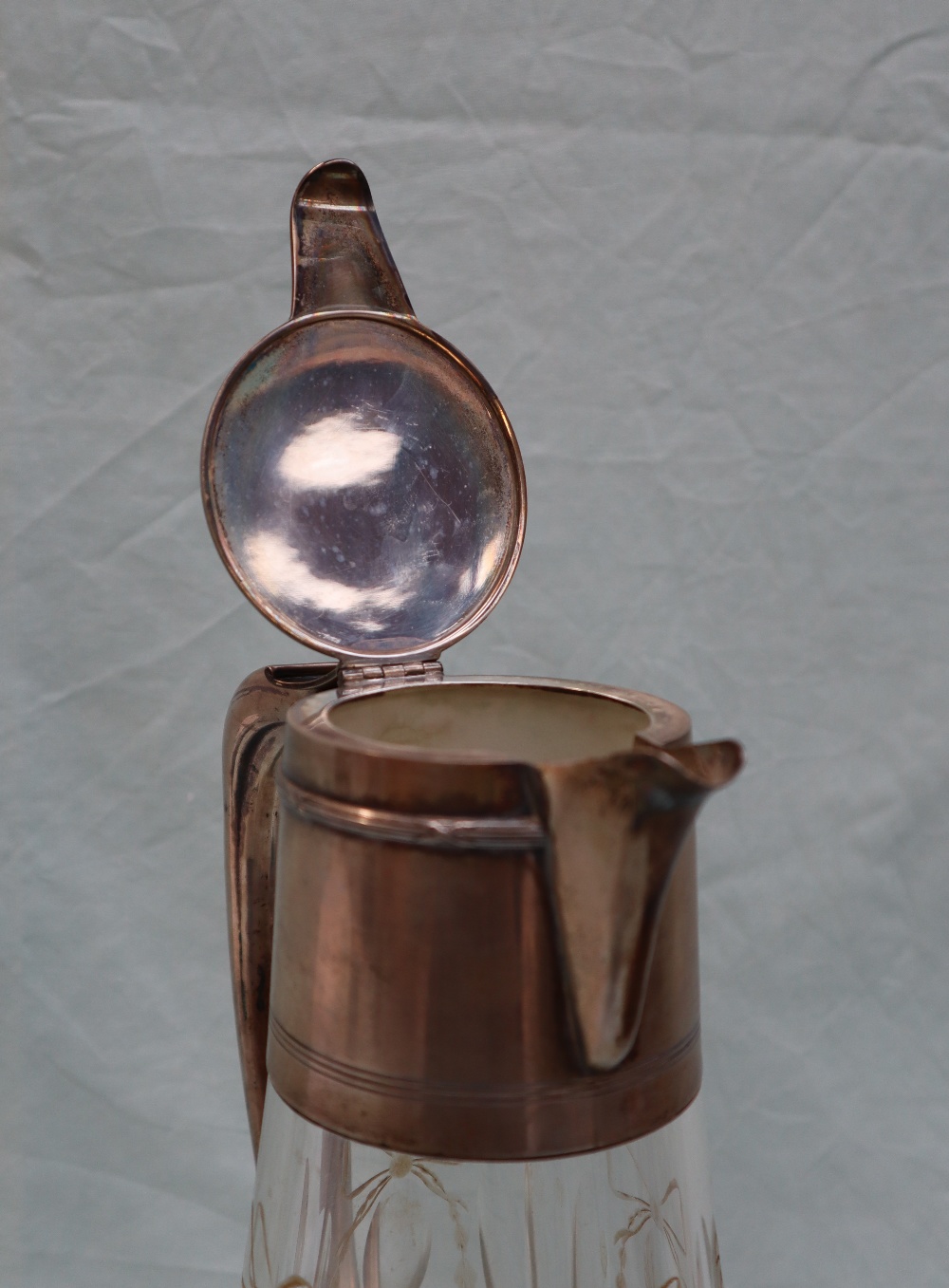 A continental white metal and glass jug, - Image 2 of 4