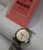 A mid size stainless steel Rolex Oyster Speedking precision wristwatch,