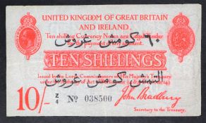 A John Bradbury Ten Shillings note,