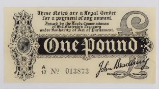 A John Bradbury One Pound note,