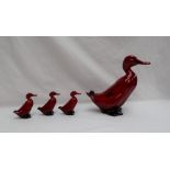 A Royal Doulton flambe duck,