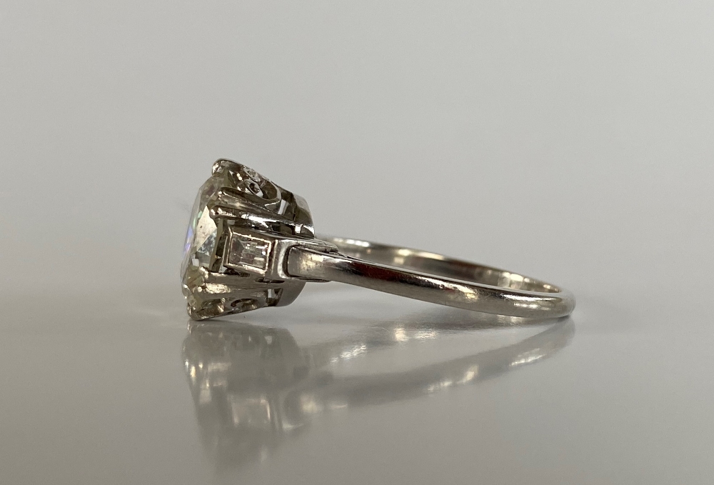 A solitaire diamond ring, the round brilliant cut diamond approximately 3cts, - Image 2 of 5