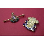 A 9ct yellow gold "Welch" Regiment pin badge,