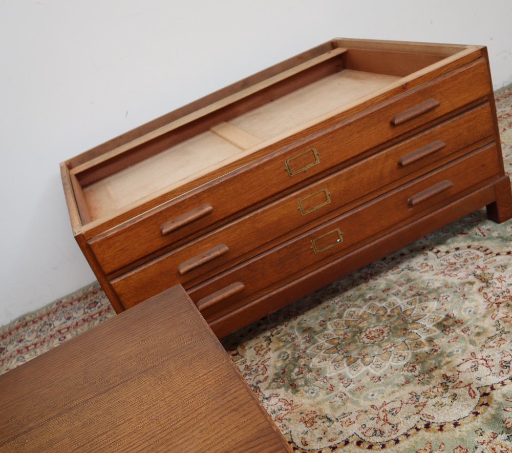 A 20th century oak plan chest, the rectangular top above six drawers on square legs, - Image 8 of 8