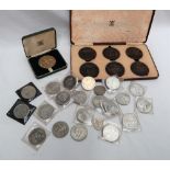 Royal Mint - a cased set of six base metal medallions cast with castles of Wales including Fflint,
