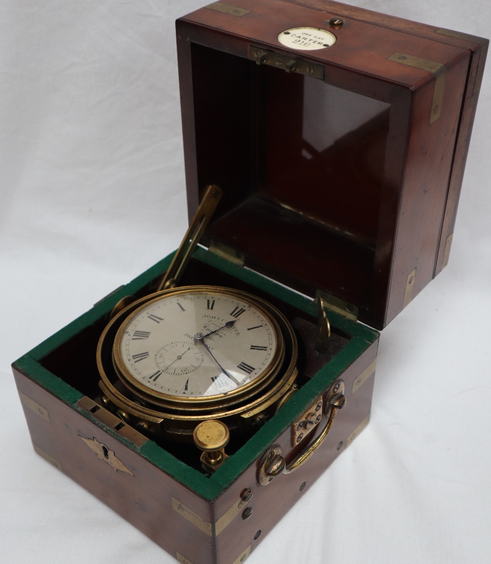 A one day marine Chronometer by John Carter, Cornhill, London, No.