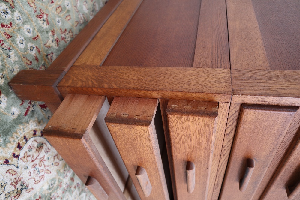 A 20th century oak plan chest, the rectangular top above six drawers on square legs, - Image 4 of 8