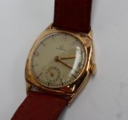 A Gentleman's gold plated Omega wristwatch,