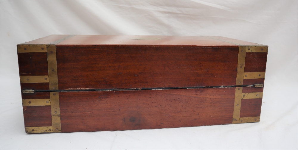 A 19th century mahogany writing slope, with a baize interior, - Image 5 of 6