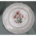 A Nantgarw porcelain plate, with a moulded shaped edge,