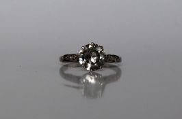 A solitaire diamond ring, the round brilliant cut diamond approximately 1.