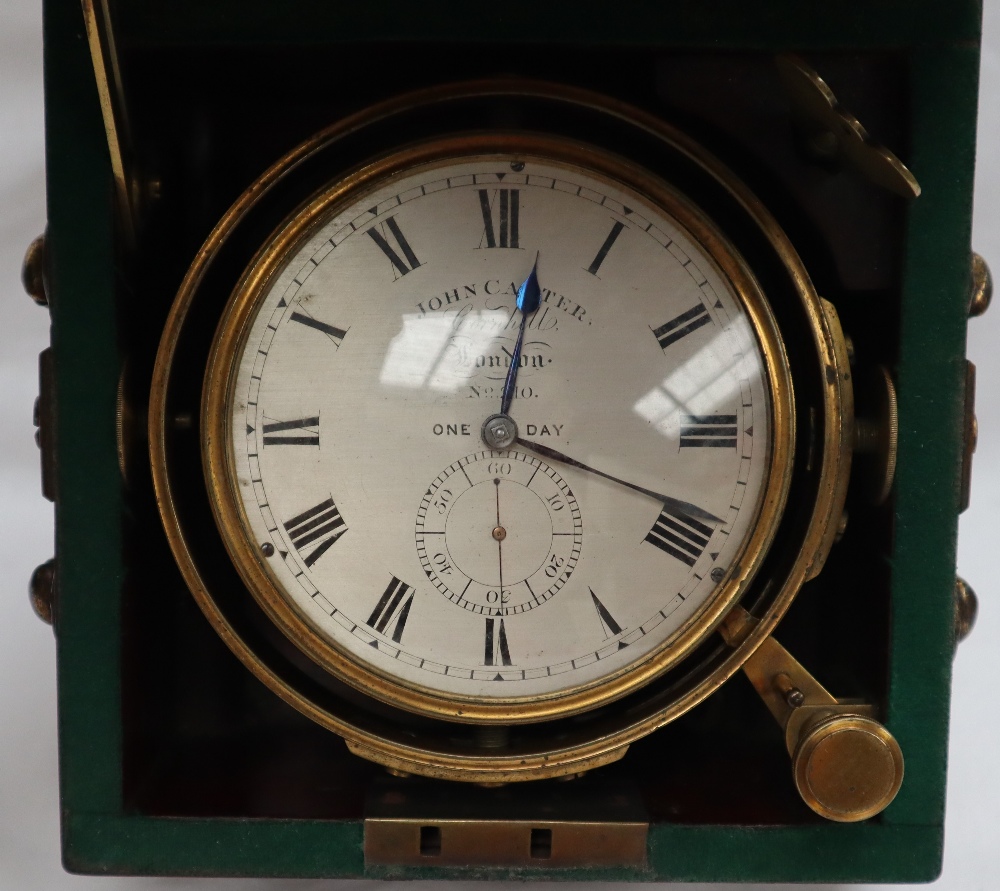 A one day marine Chronometer by John Carter, Cornhill, London, No. - Image 2 of 14