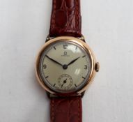 A Gentleman's gold plated Omega wristwatch,