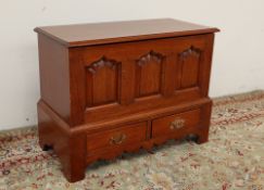 An 18th century style oak coffer bach,