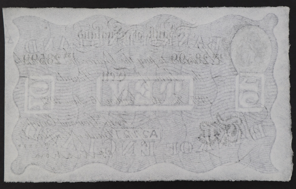 A Bank of England white Ten Pounds note, Cyril Patrick Mahon, London dated 16th June 1927, - Image 2 of 2